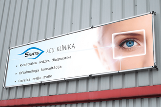 PVC baneris ar gredzeniem